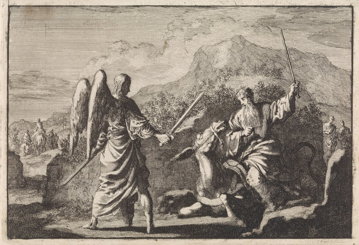 Balaam (Balaam) un ángel de Jan Luyken