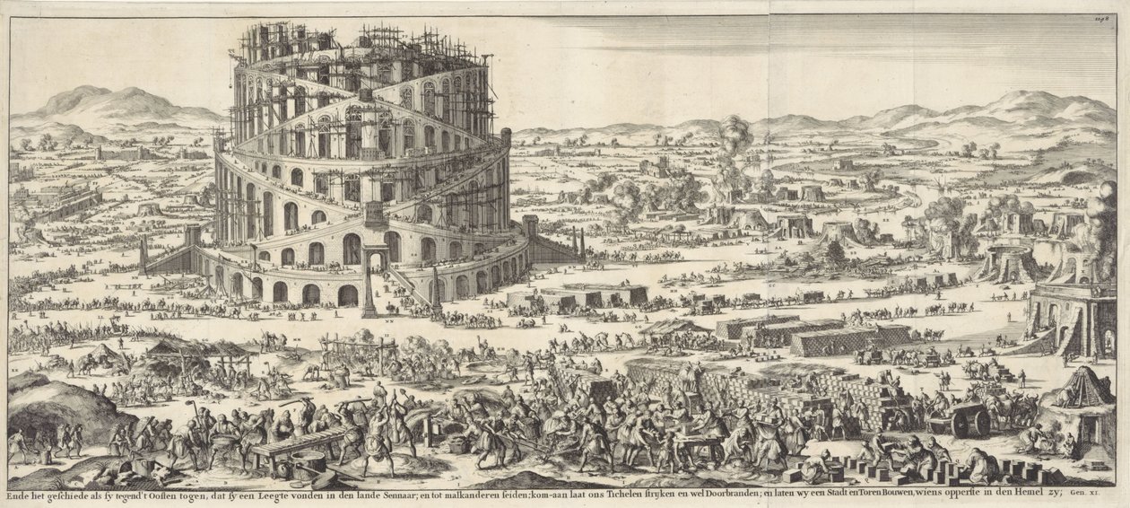 Construcción de la Torre de Babel de Jan Luyken