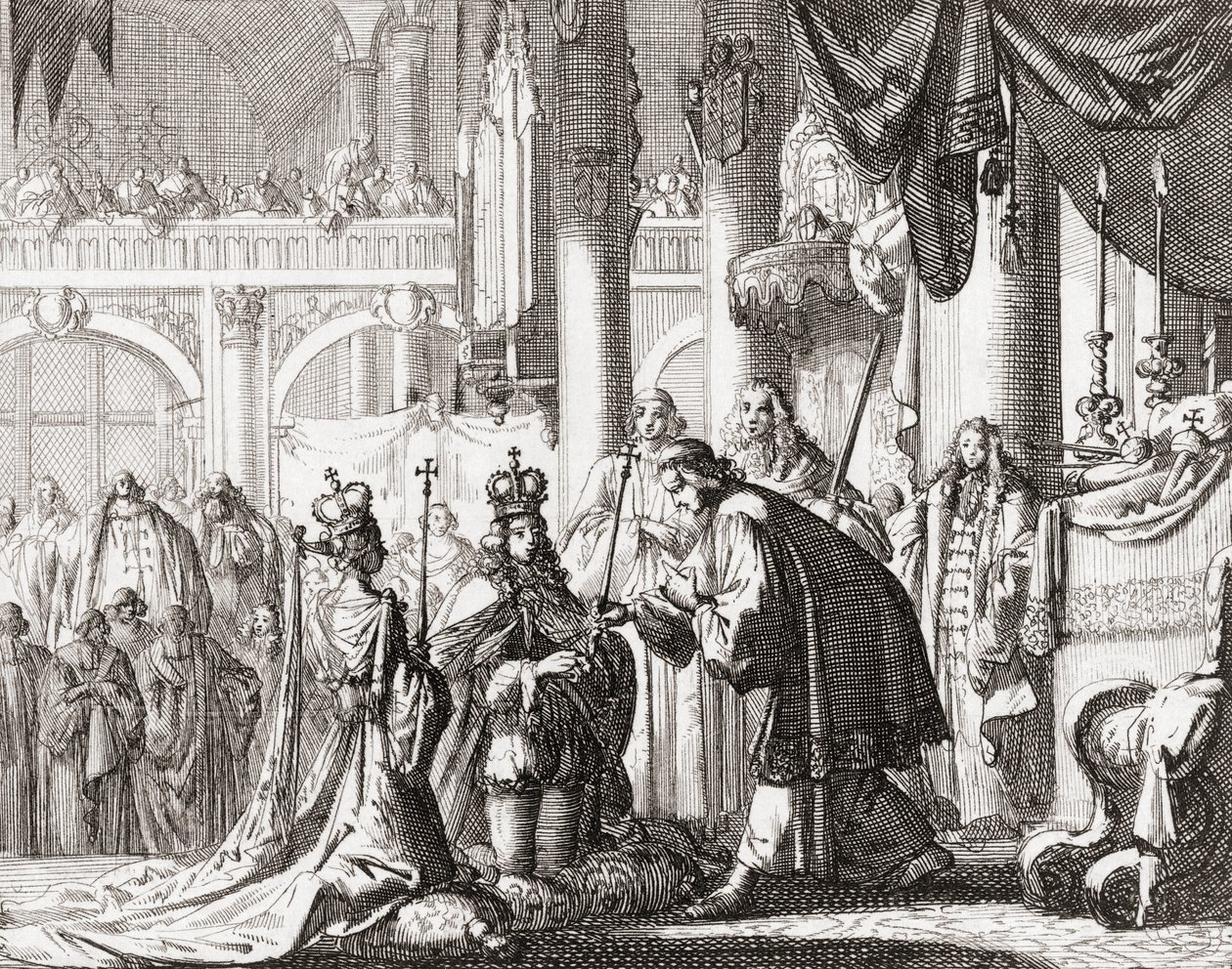 Coronación del Rey Guillermo III y la Reina María II, 11 de abril de Jan Luyken