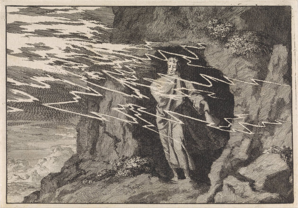 Elías en la cueva de Jan Luyken