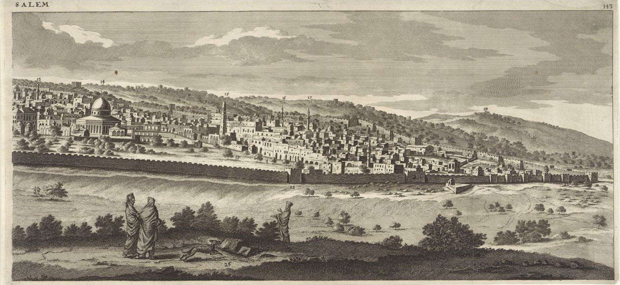 Vista de Jerusalén (placa derecha) de Jan Luyken