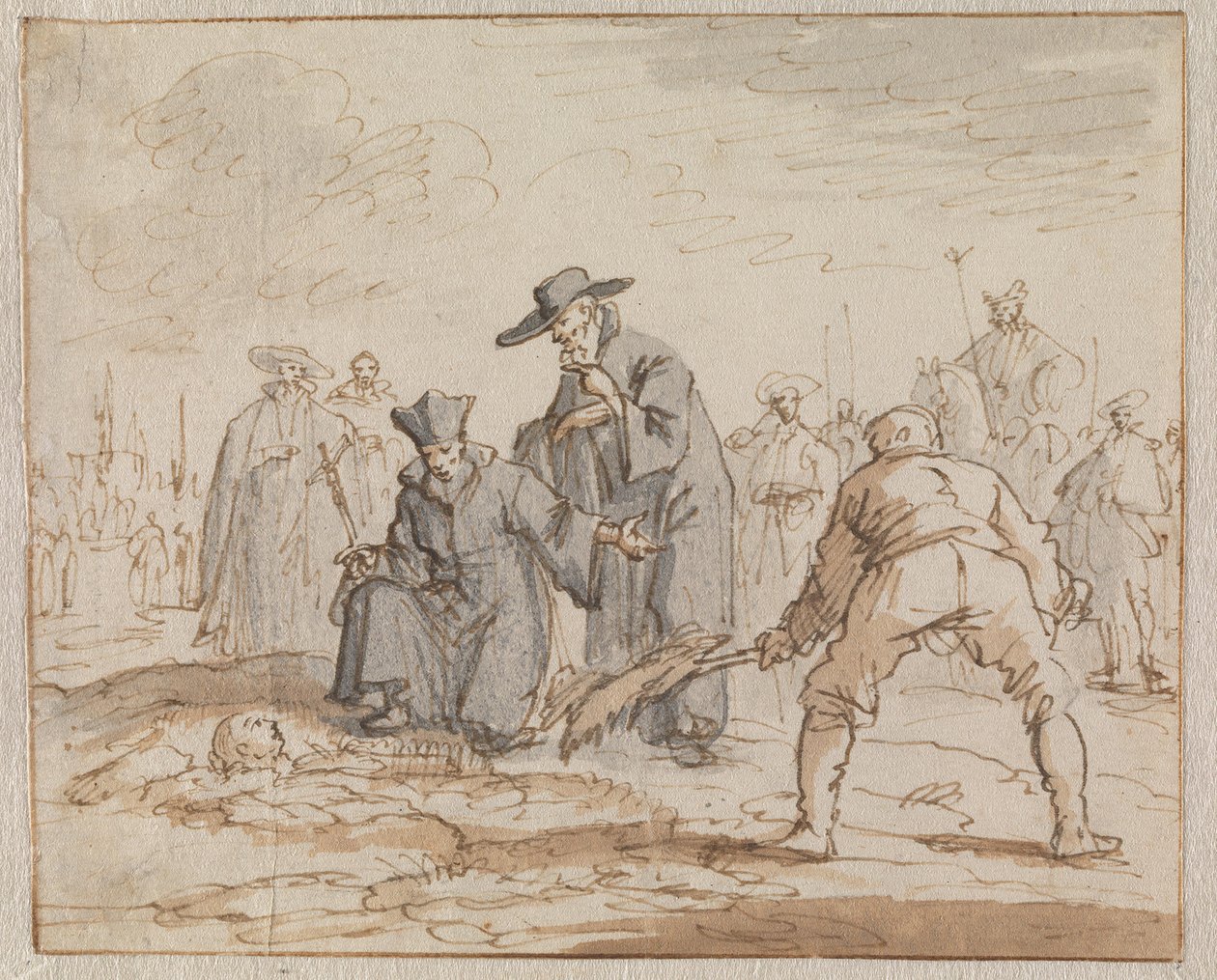 El entierro en vida de Anneke van den Hove en Bruselas, 1591 de Jan Luyken