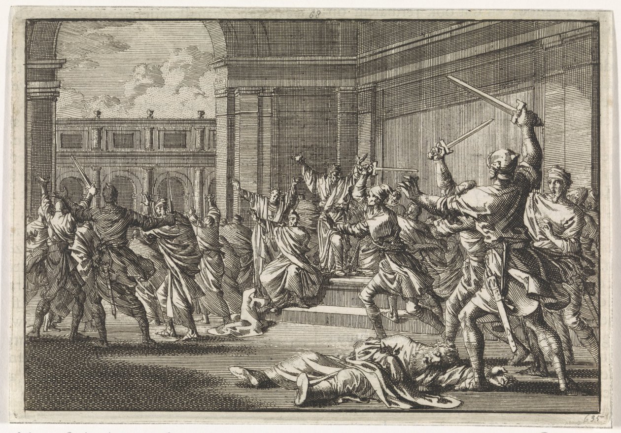 Tumulto y lucha en el templo de Jerusalén de Jan Luyken
