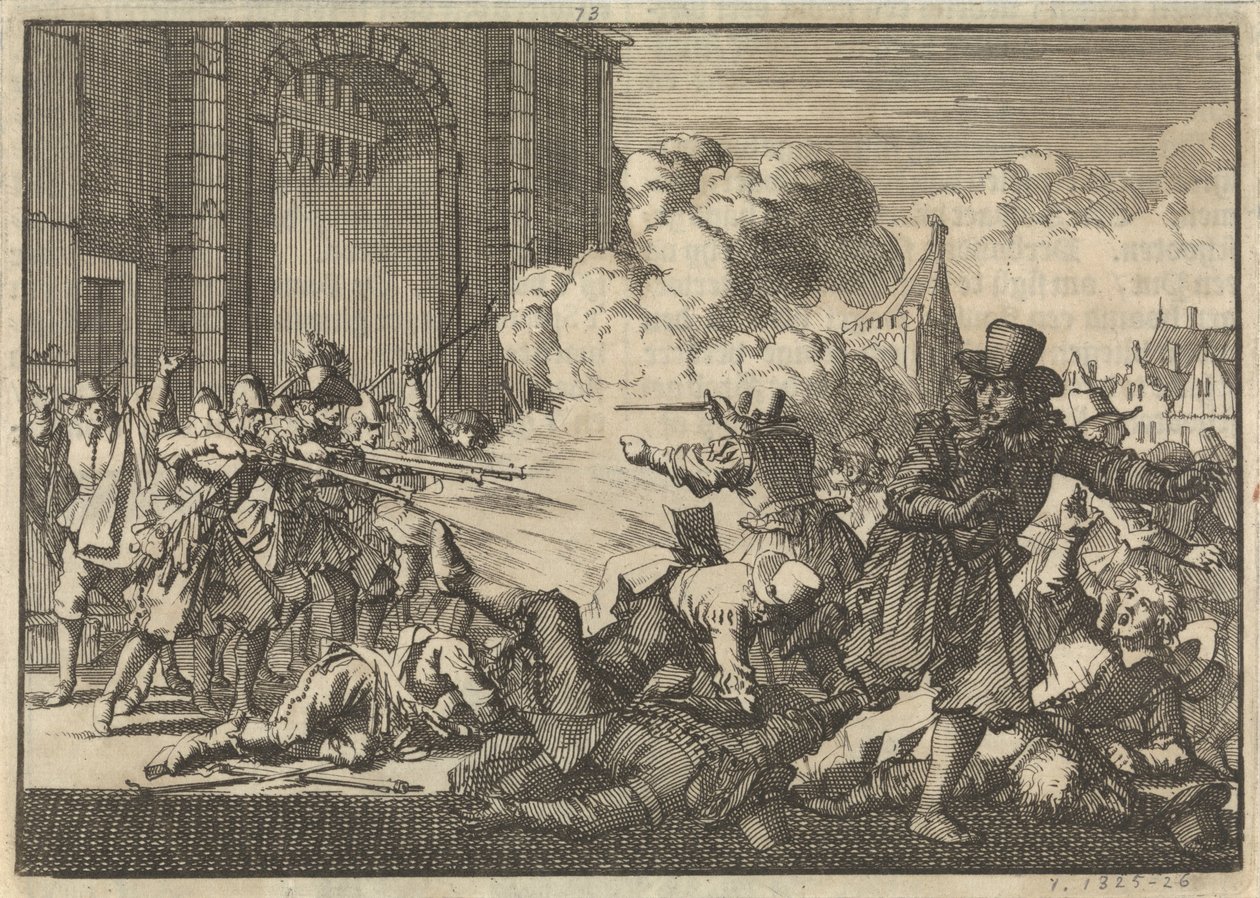 Disturbios en Rotterdam tras el encarcelamiento de un ministro protestante, 1621 de Jan Luyken