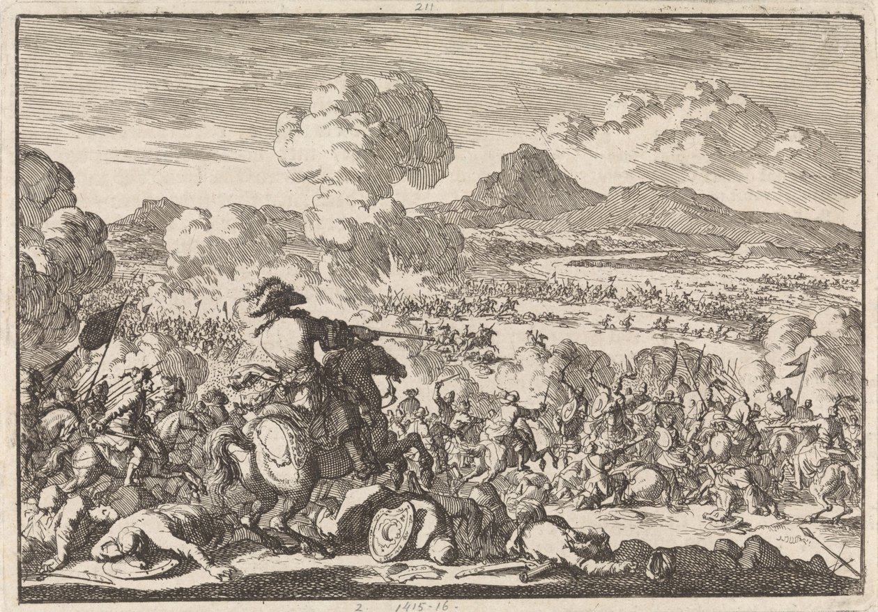 Victoria del príncipe Eugenio sobre los turcos en el Tisza, 1697 de Jan Luyken