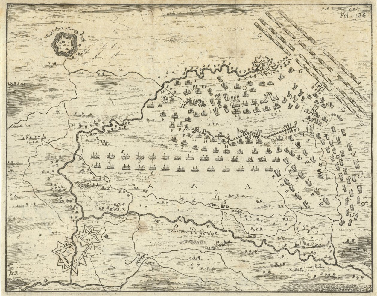 Mapa de la Batalla de Landen de Jan Luyken