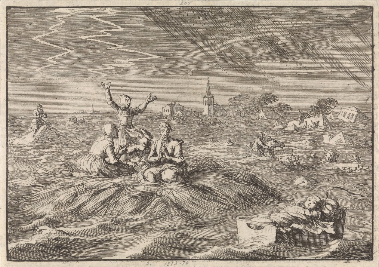 Inundación en Groningen, 1686 de Jan Luyken