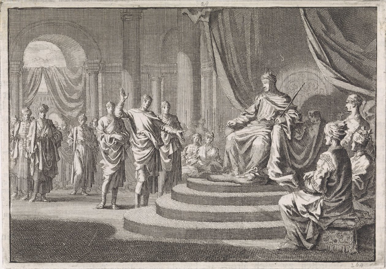 Zorobabel ante el rey Darío de Jan Luyken