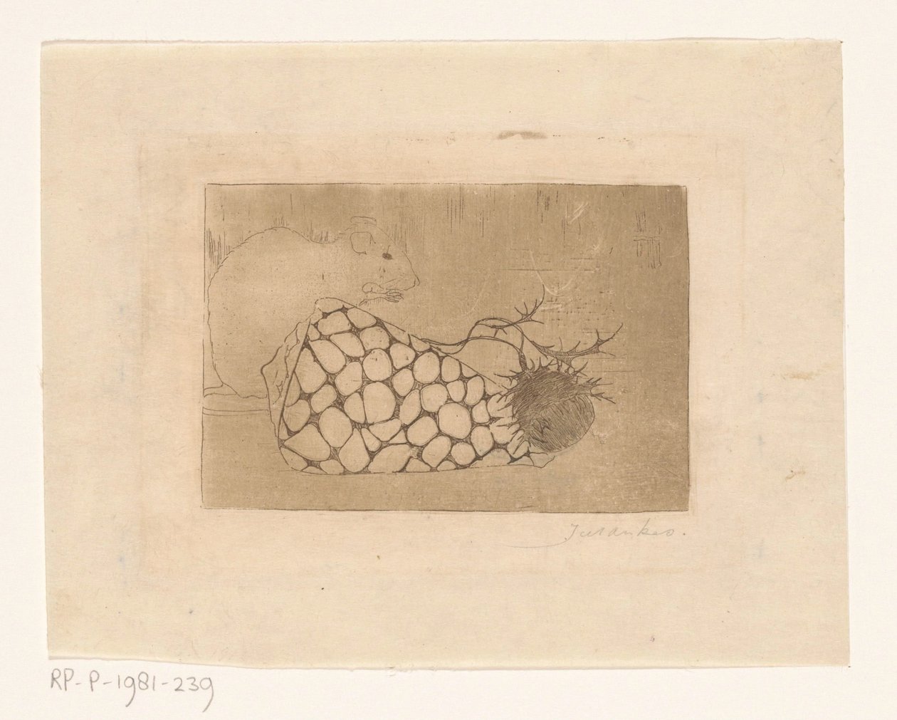 Ratón, concha y cardo de Jan Mankes (signed by artist)