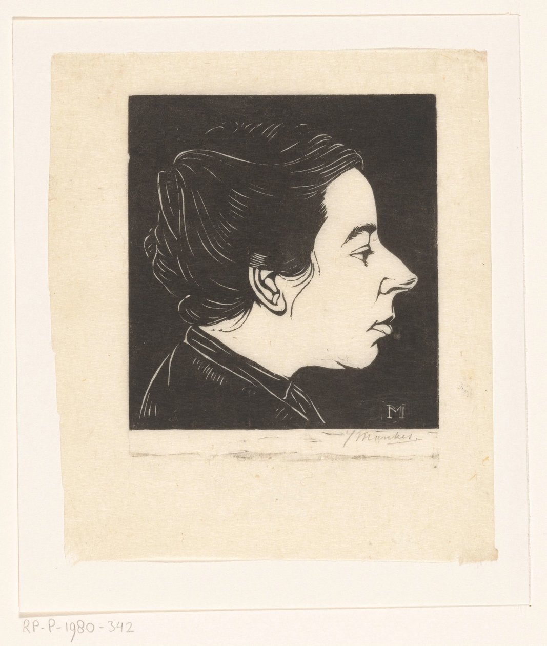 Retrato de Anne Zernike de Jan Mankes (signed by artist)