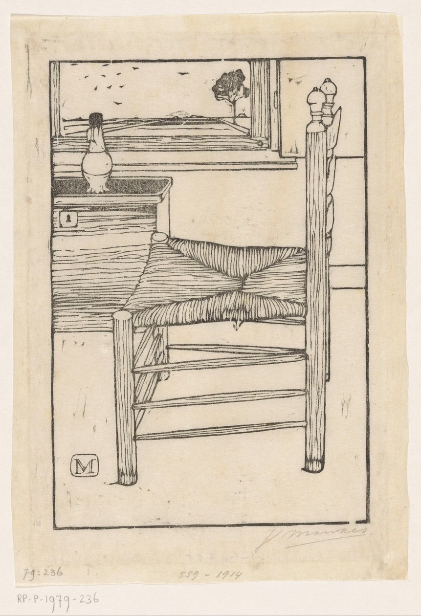 Silla con asiento ribeteado de Jan Mankes