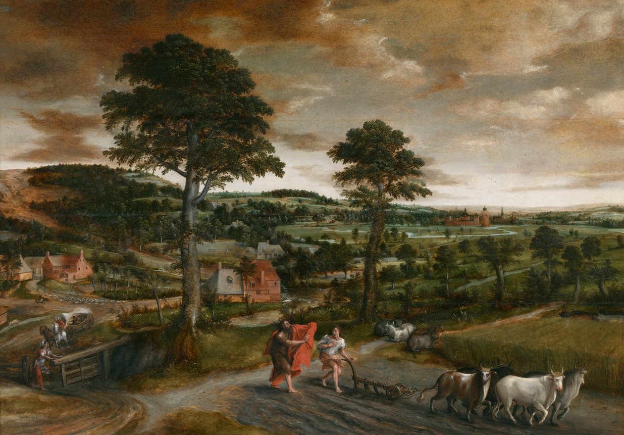 La llamada de Eliseo de Jan Massys or Metsys