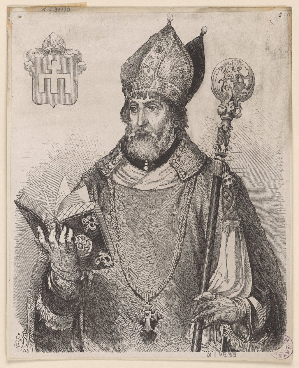 Andrzej Zebrzydowski, obispo de Cracovia: xilografía basada en un dibujo de Jan Matejko de Jan Matejko