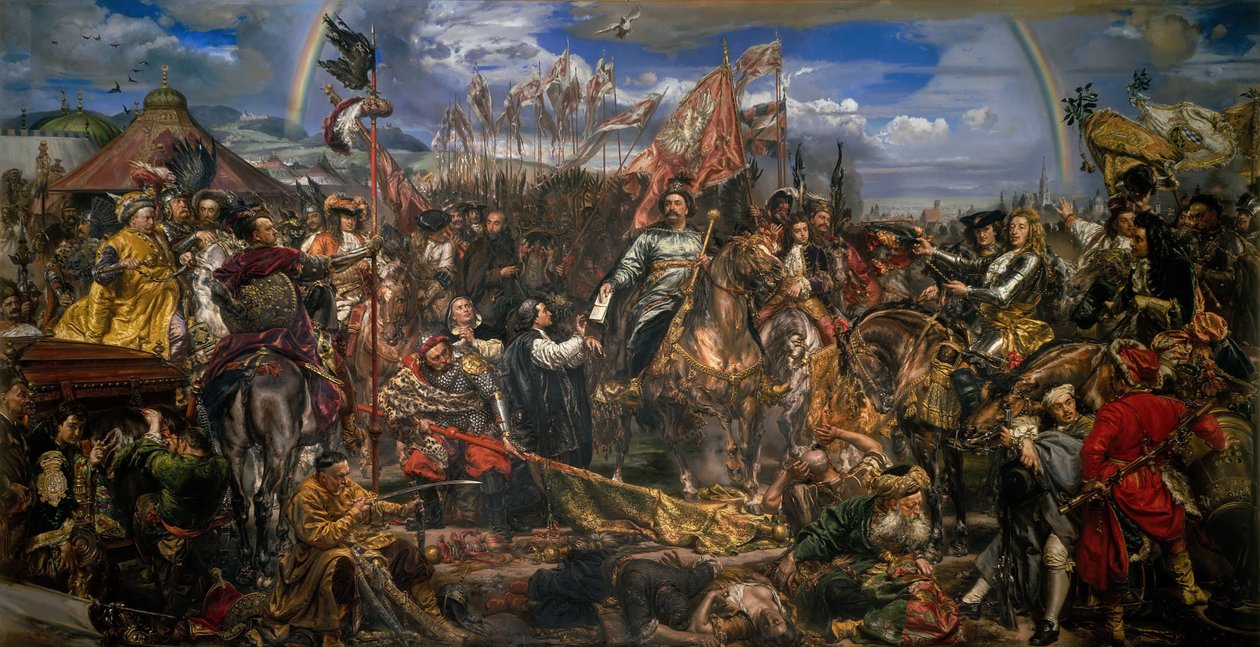 Jean III Sobieski (1629-1696) envía un mensaje de victoria al Papa Inocencio XI tras la batalla de Viena de Jan Matejko