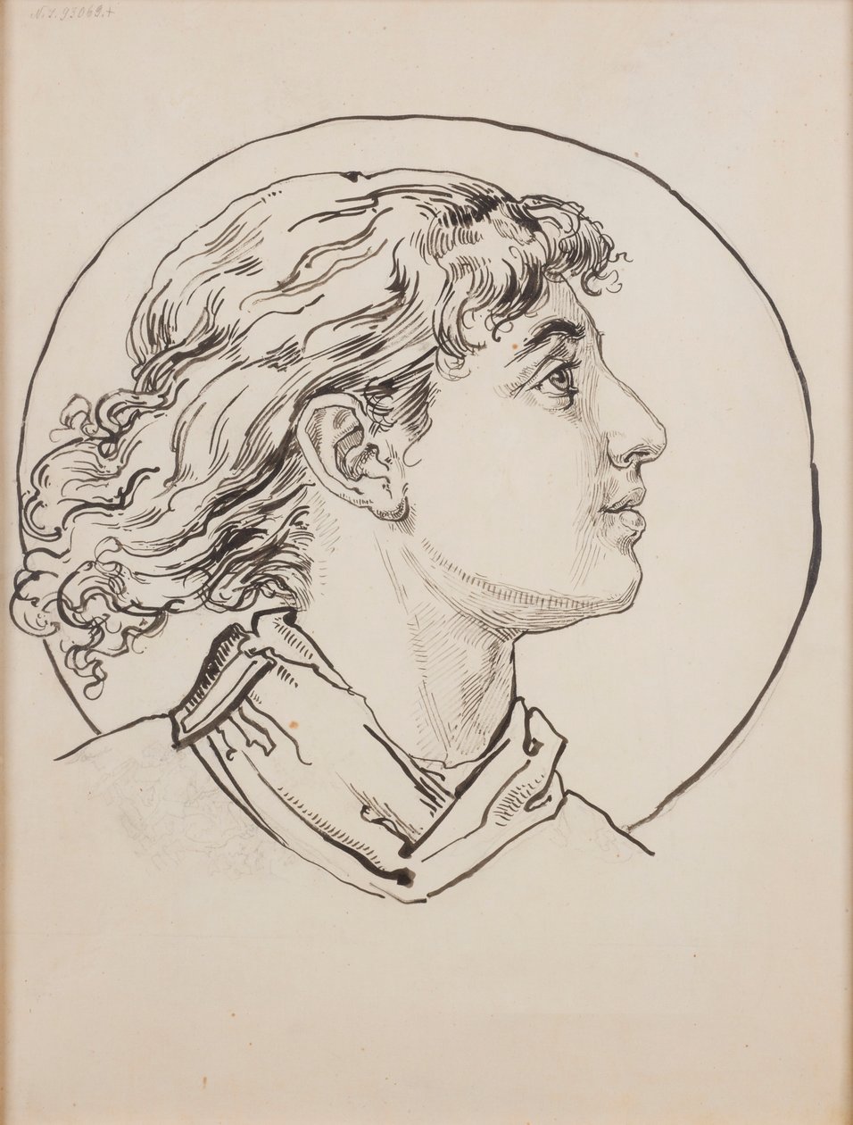 Cartón para la policromía de la Iglesia de Santa María - Cabeza de ángel de Jan Matejko