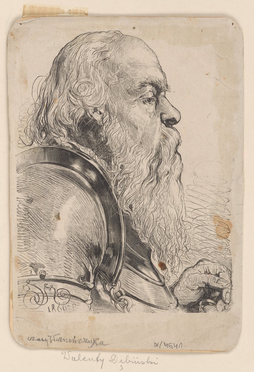 Busto de Walenty Dębiński: xilografía realizada a partir de un dibujo de Jan Matejko de Jan Matejko