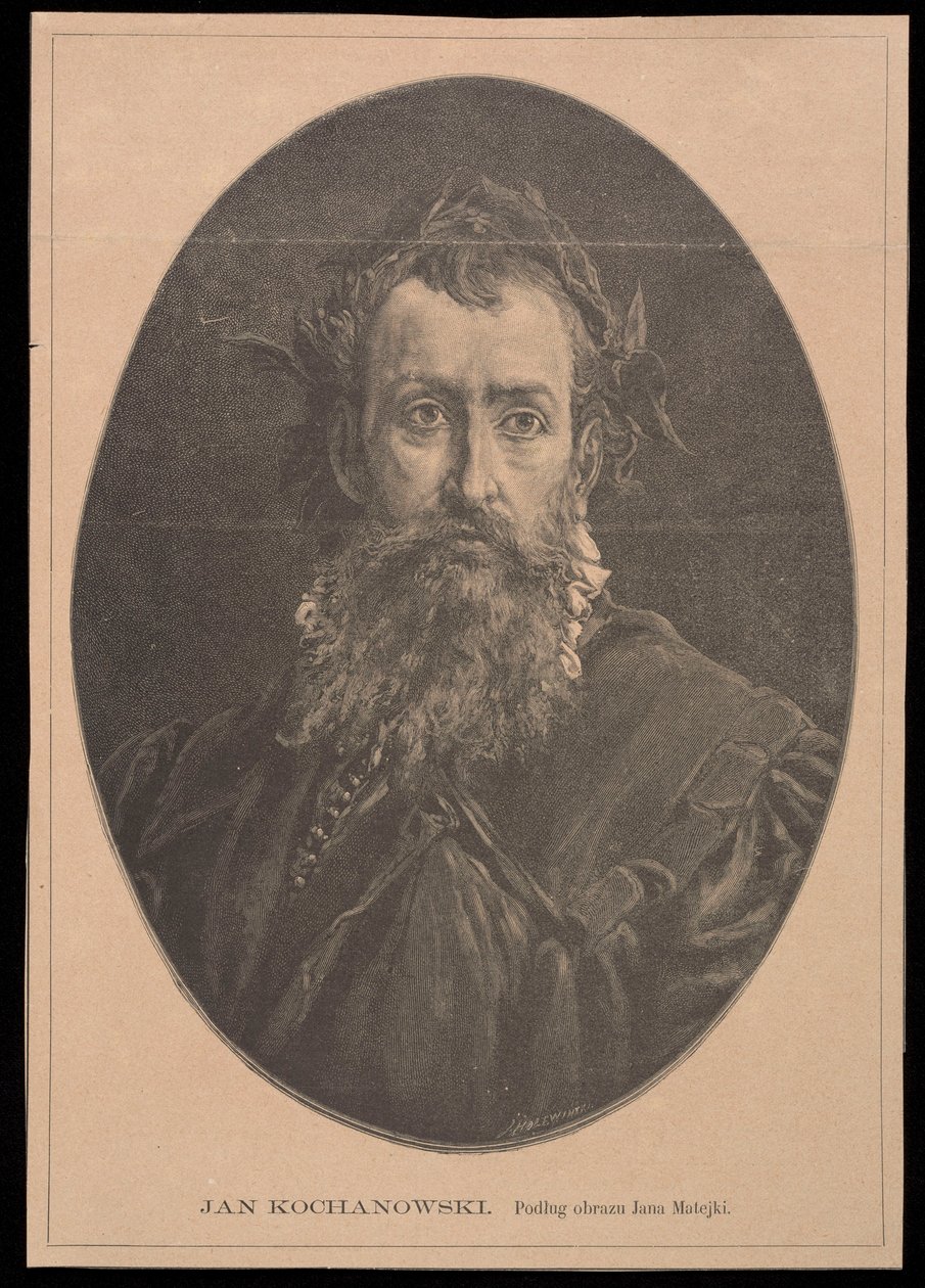 Retrato de Jan Kochanowski según una pintura de Jan Matejko de Jan Matejko
