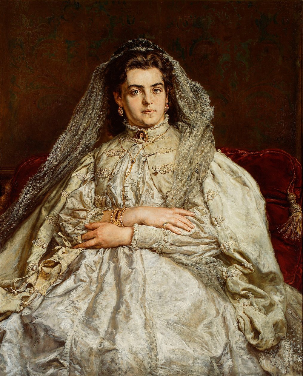Retrato de Teodora, la esposa del artista, con su vestido de novia de Jan Matejko