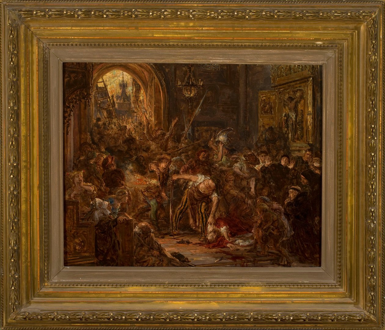 La muerte de Tęczyński en la iglesia de los Franciscanos de Jan Matejko
