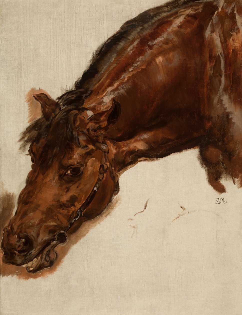 Estudio de la cabeza de un caballo de Jan Matejko