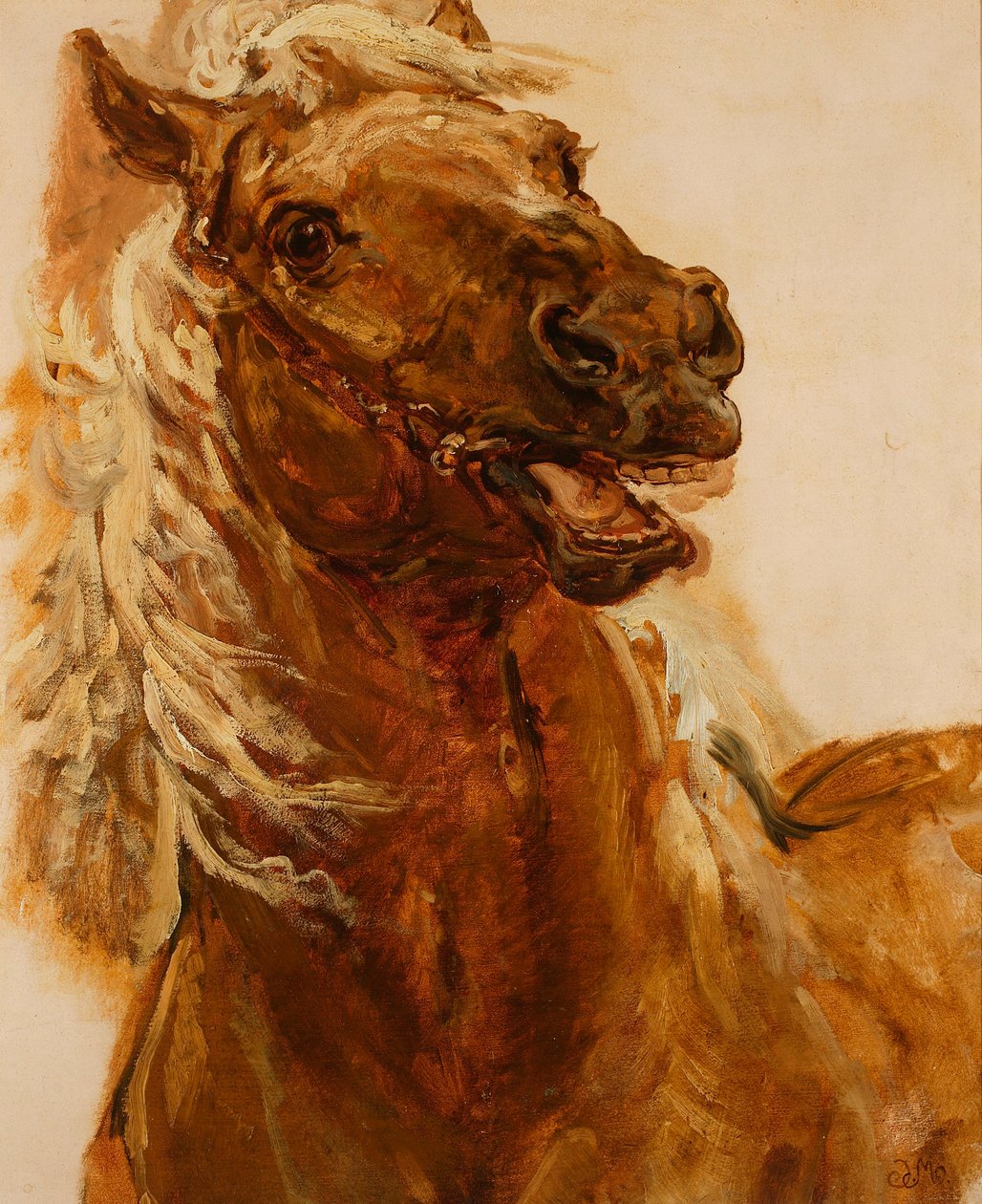 Boceto de la cabeza de un caballo para el cuadro «Zamoyski cerca de Byczyna» de Jan Matejko