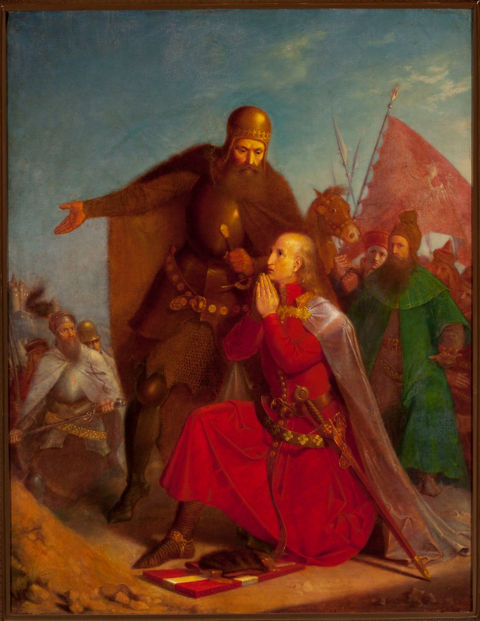 Władysław Jagiełło y Witold rezando antes de la batalla de Grunwald de Jan Matejko