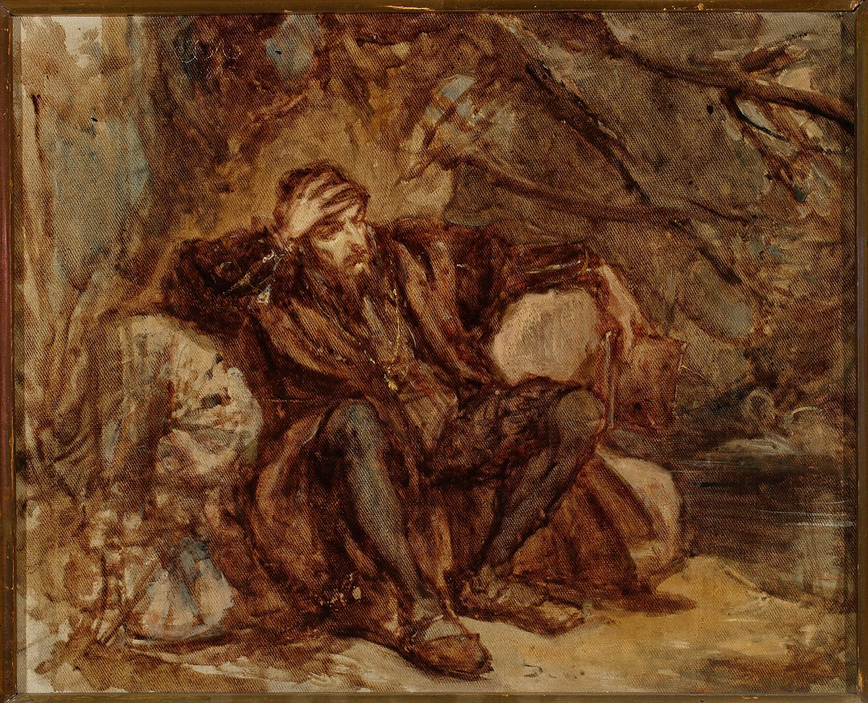 Segismundo Augusto en el jardín de Vilna, boceto de Jan Matejko