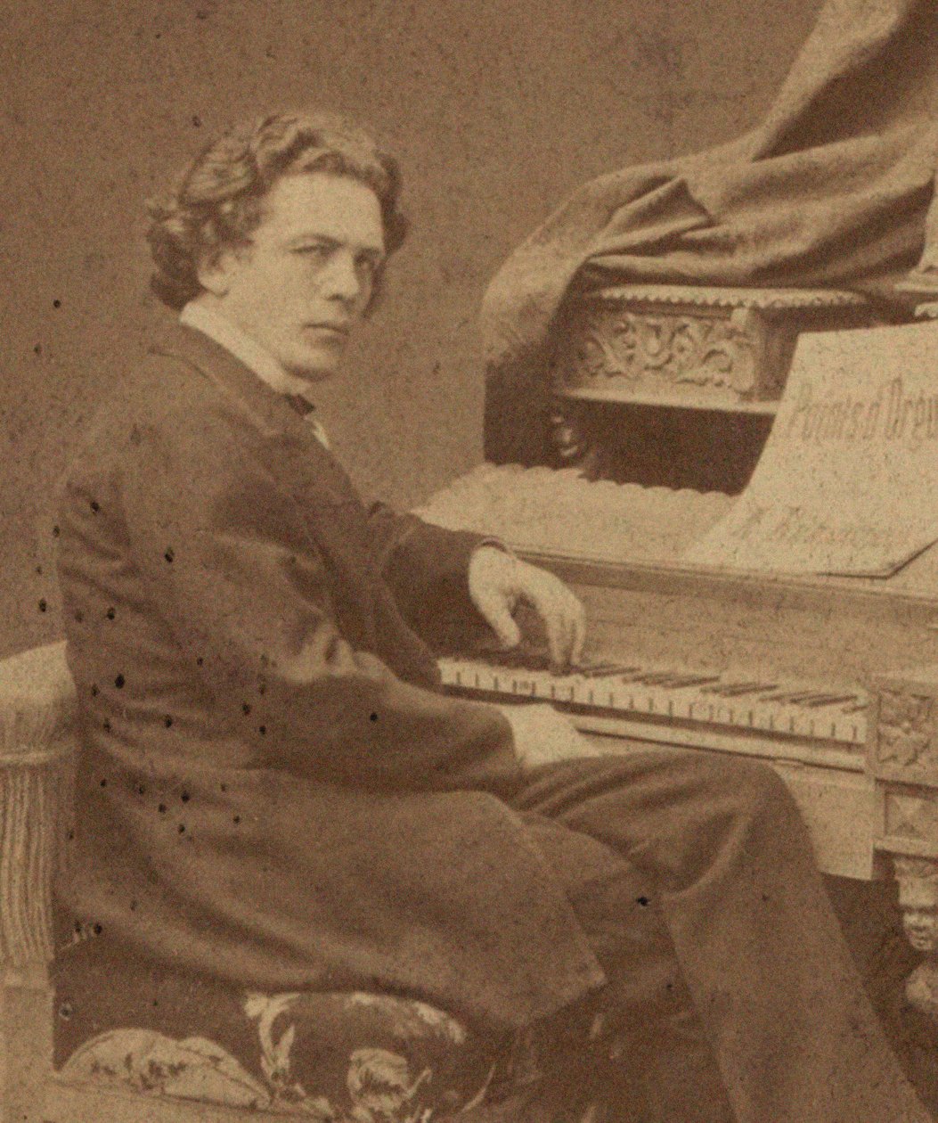Retrato del compositor Anton Rubinstein 1829-1894, ca. 1860-1870 de Jan Mieczkowski