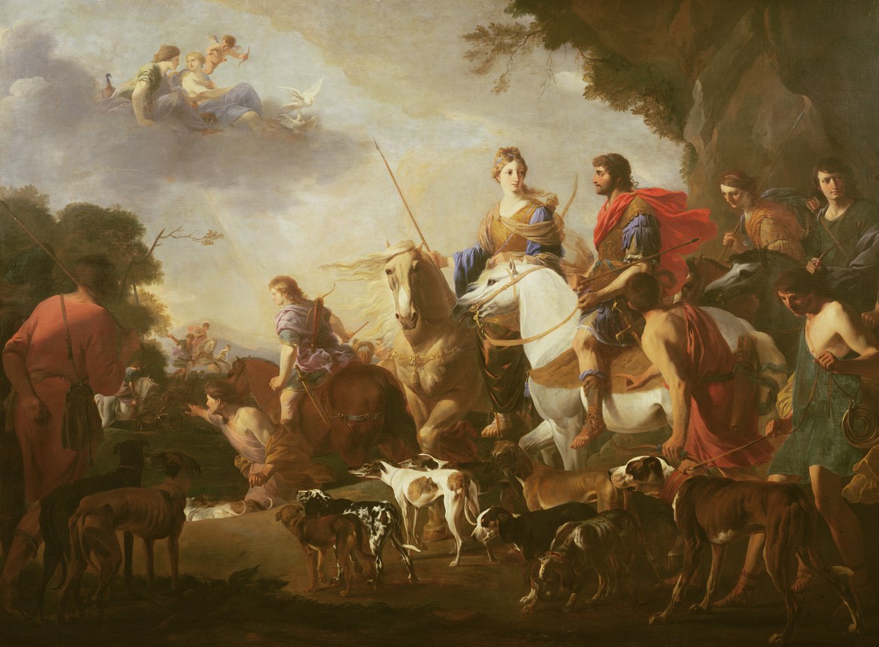 Dido y Eneas cazando de Jan Miel
