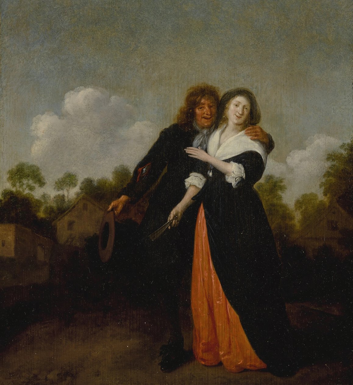 Una pareja feliz en un paisaje de Jan Miense Molenaer