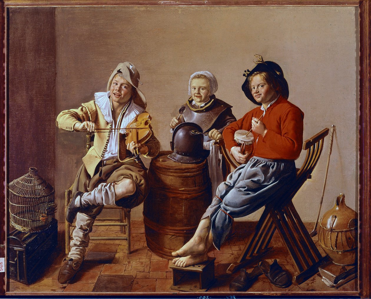 Dos niños y una niña haciendo música de Jan Miense Molenaer