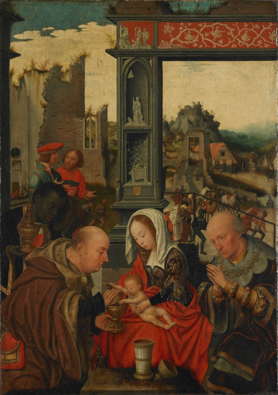 La Adoración de los Reyes, 1525 de Jan Mostaert