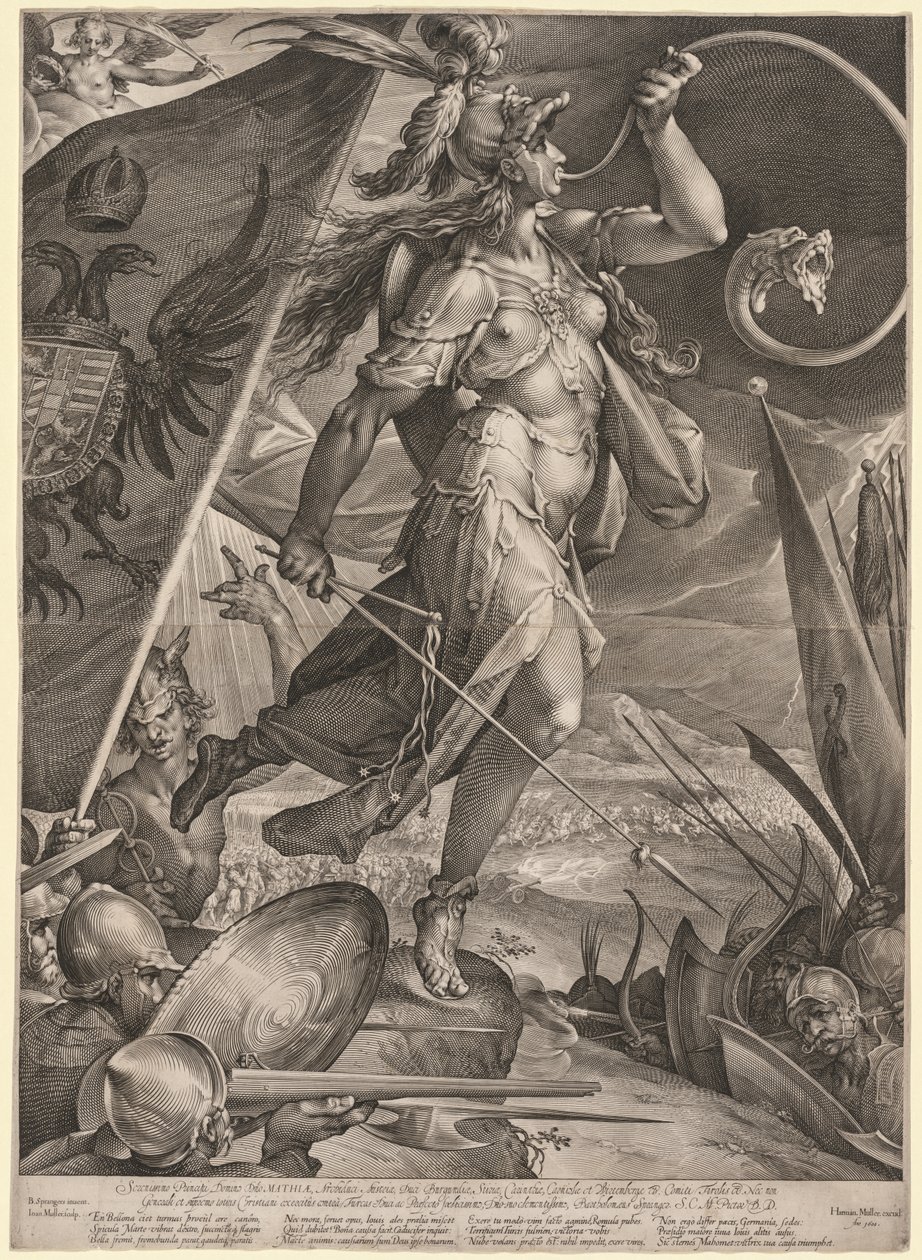 Bellona Leading the Armies of the Emperor against the Turks de Jan Muller
