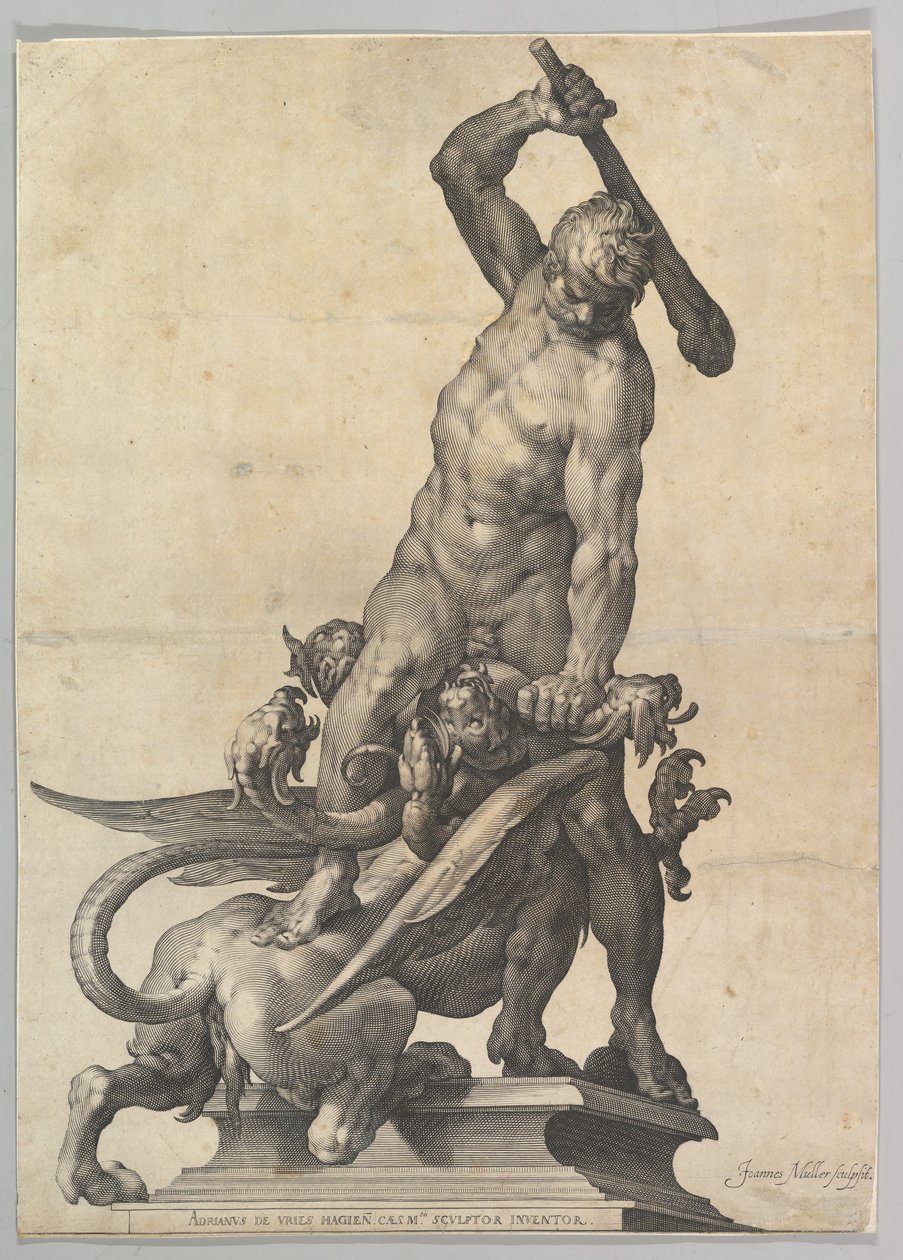 Hércules matando a la hidra, ca. 1602 de Jan Muller