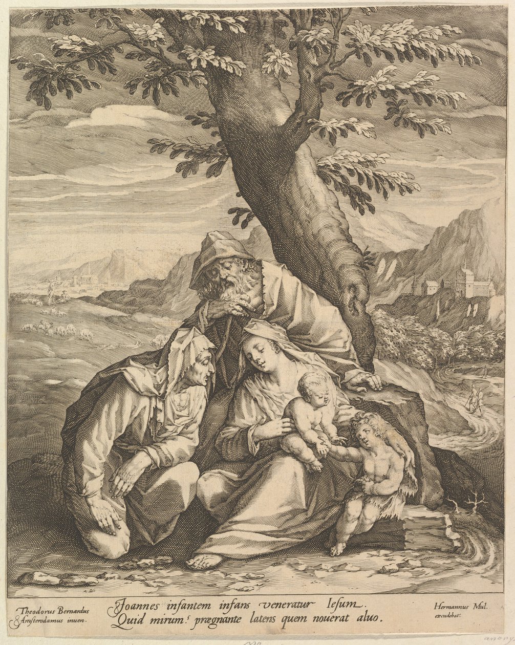 Sagrada Familia con Santa Isabel y San Juan Bautista, 1588 de Jan Muller
