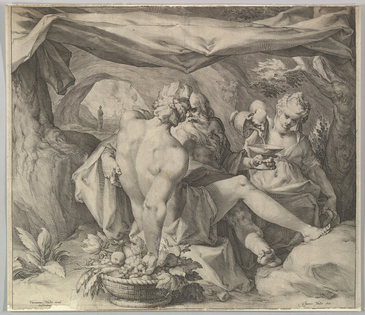 Lot y Sus Hijas, ca. 1630 de Jan Muller
