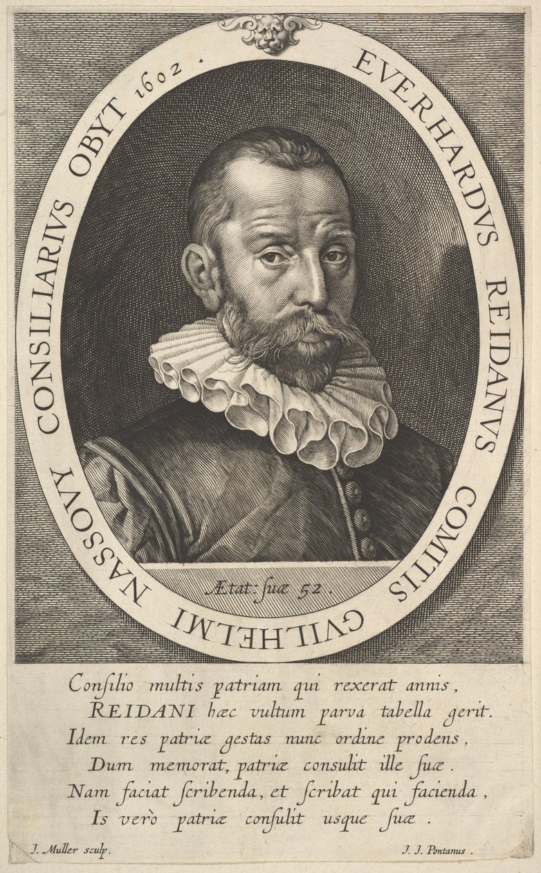 Retrato de Everhard van Reyd, consejero de Guillermo, Príncipe de Orange, 1602 de Jan Muller