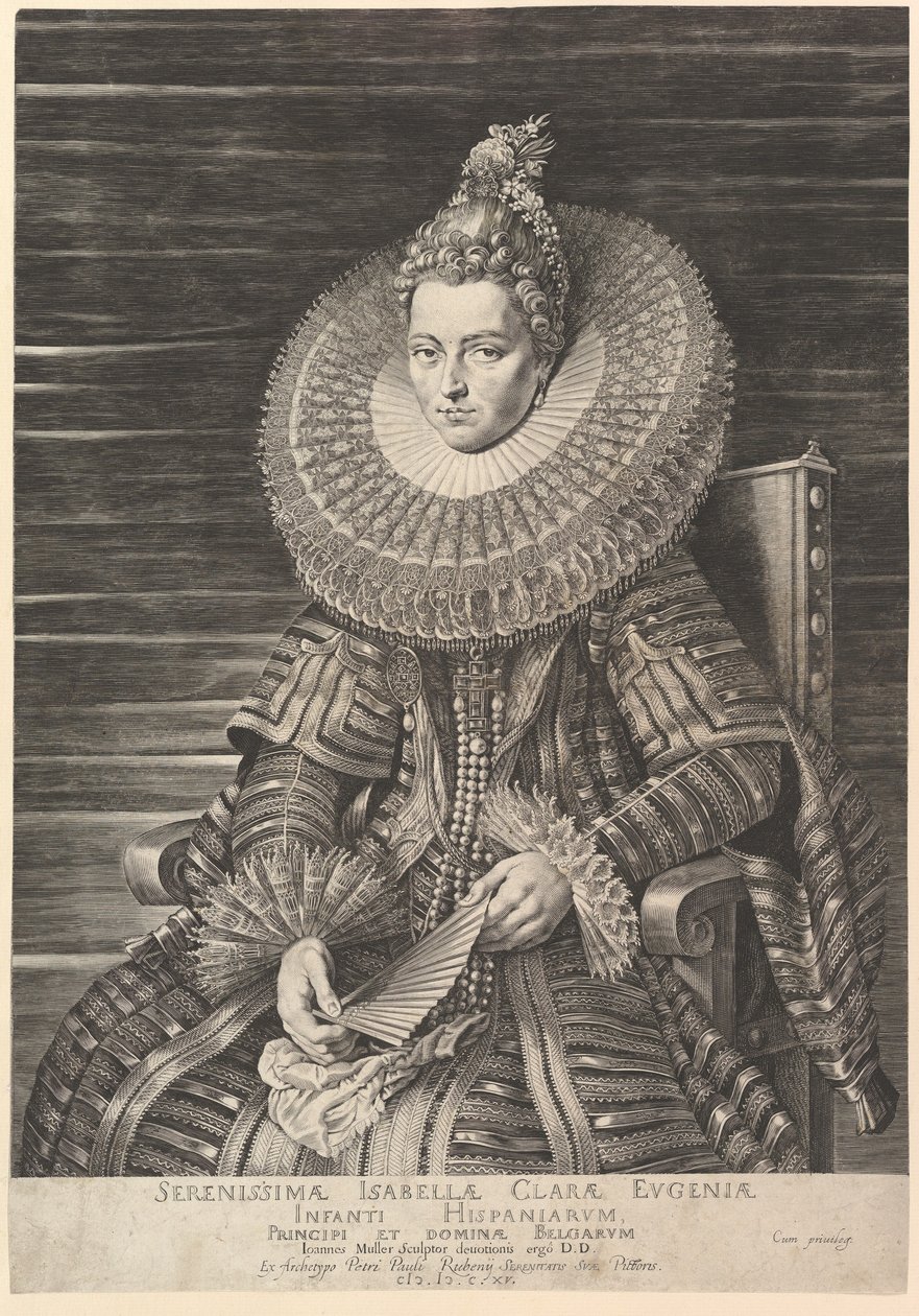 Retrato de Isabel Clara Eugenia, Gobernadora de los Países Bajos del Sur de Jan Muller