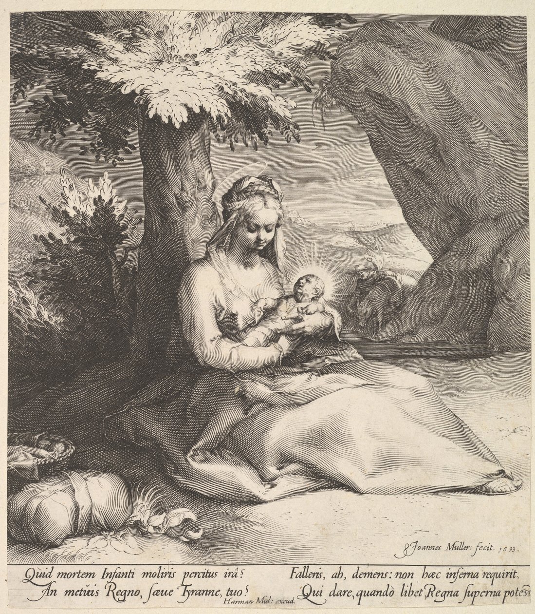 Descanso en la huida a Egipto de Jan Muller