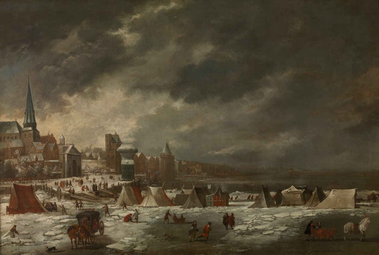 El Escalda helado en Amberes de Jan Peeters