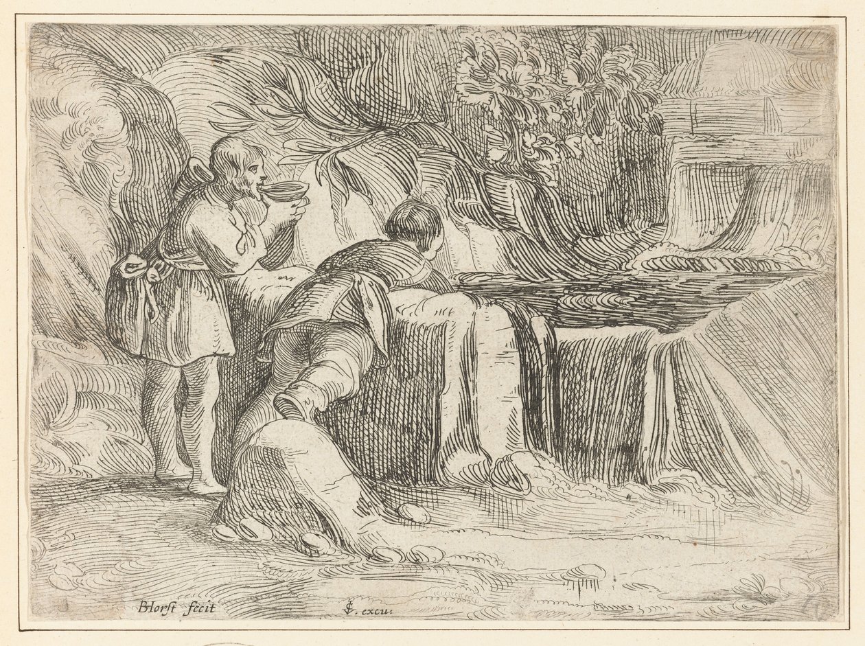 Dos hombres en un pozo de Jan Philipsz. van Bouckhorst