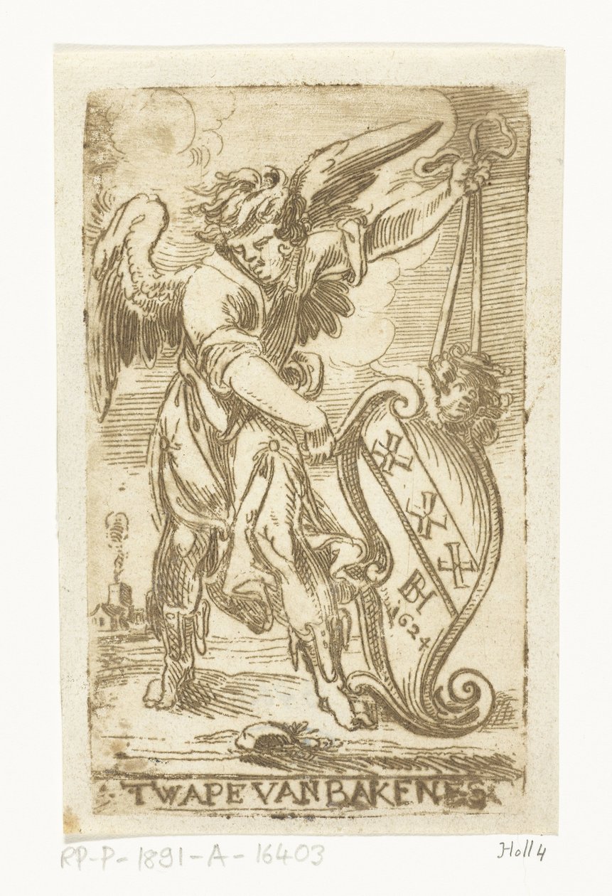 Escudo de armas de la familia Bakkenes The Wapen van Bakenes (título sobre el objeto) de Jan Philipsz. van Bouckhorst
