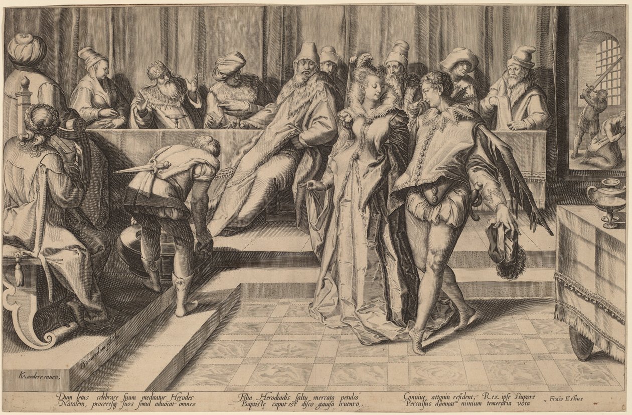Salomé bailando ante Herodes de Jan Pietersz Saenredam, after Karel van Mander I