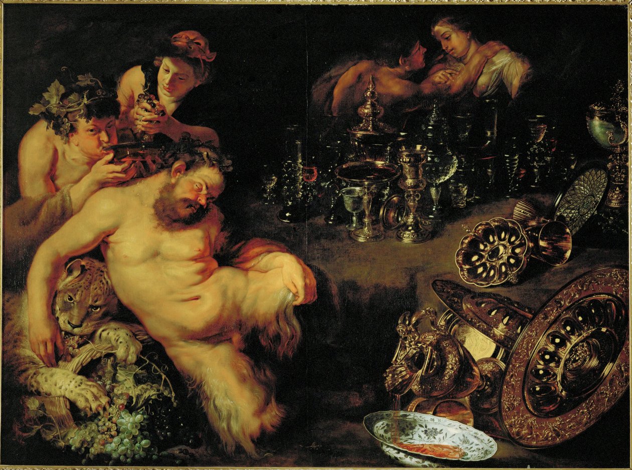 Sileno borracho (óleo sobre lienzo) de Jan & Rubens P.P. (1577-1640) Brueghel