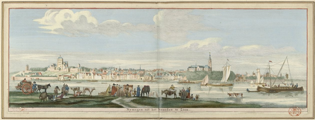 Vista de Nimega desde el norte Nymegen from the North en exhibición (título en objeto) de Jan Ruyter