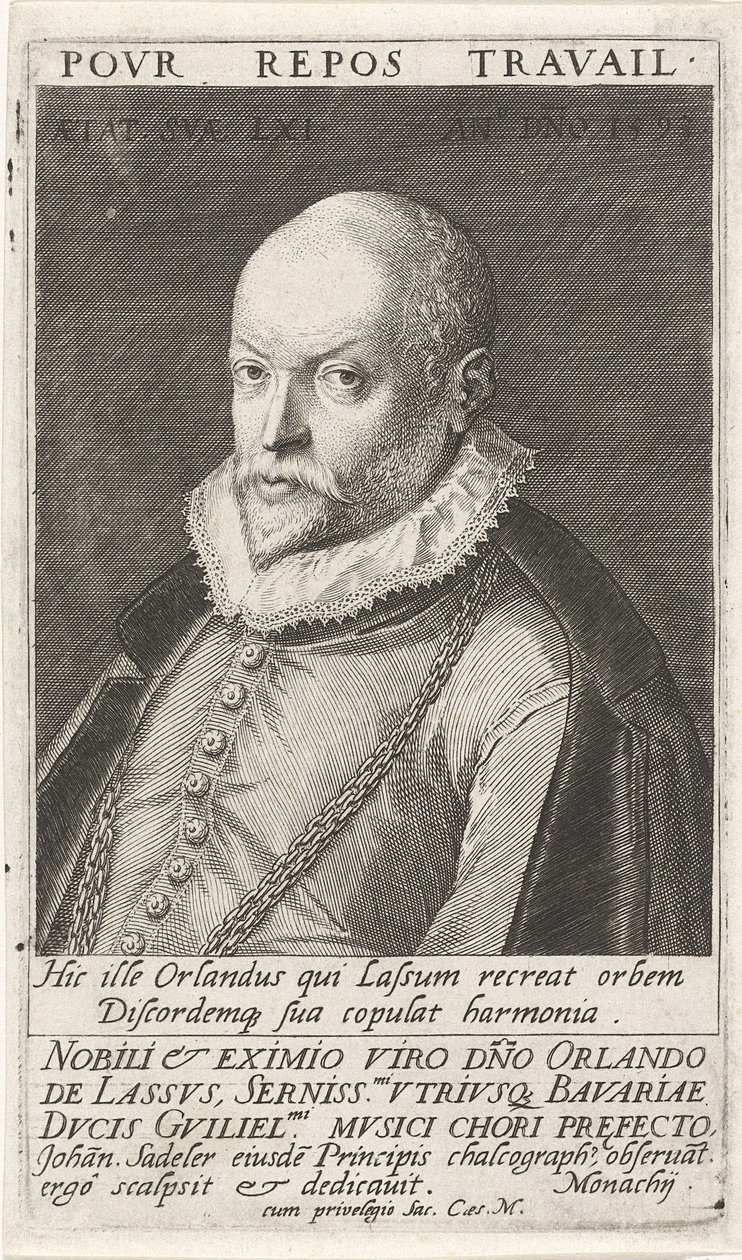 Retrato del compositor Orlando di Lasso 1532-1594 de Jan Sadeler