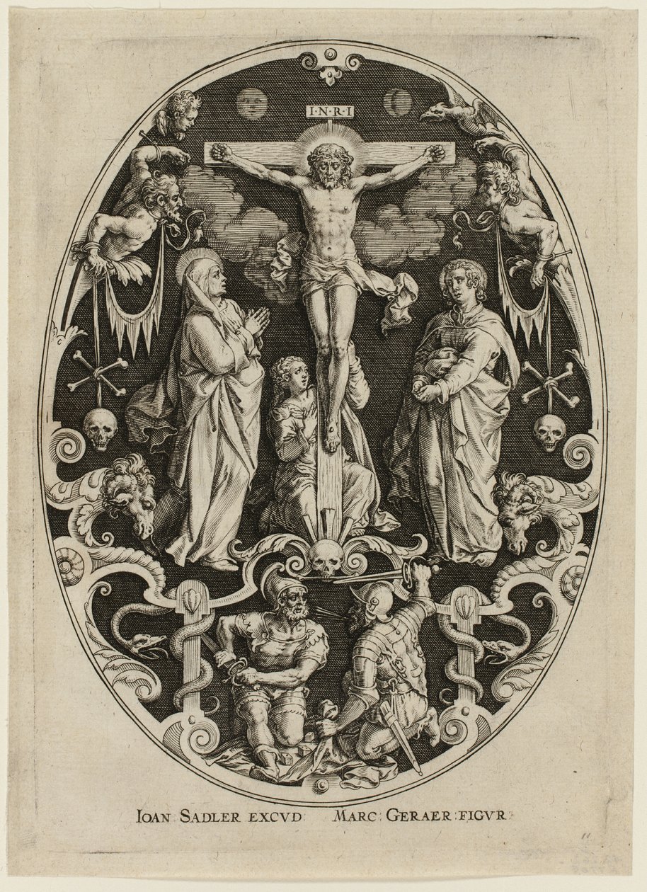 Crucifixión, de La Pasión de Cristo de Jan Sadeler I