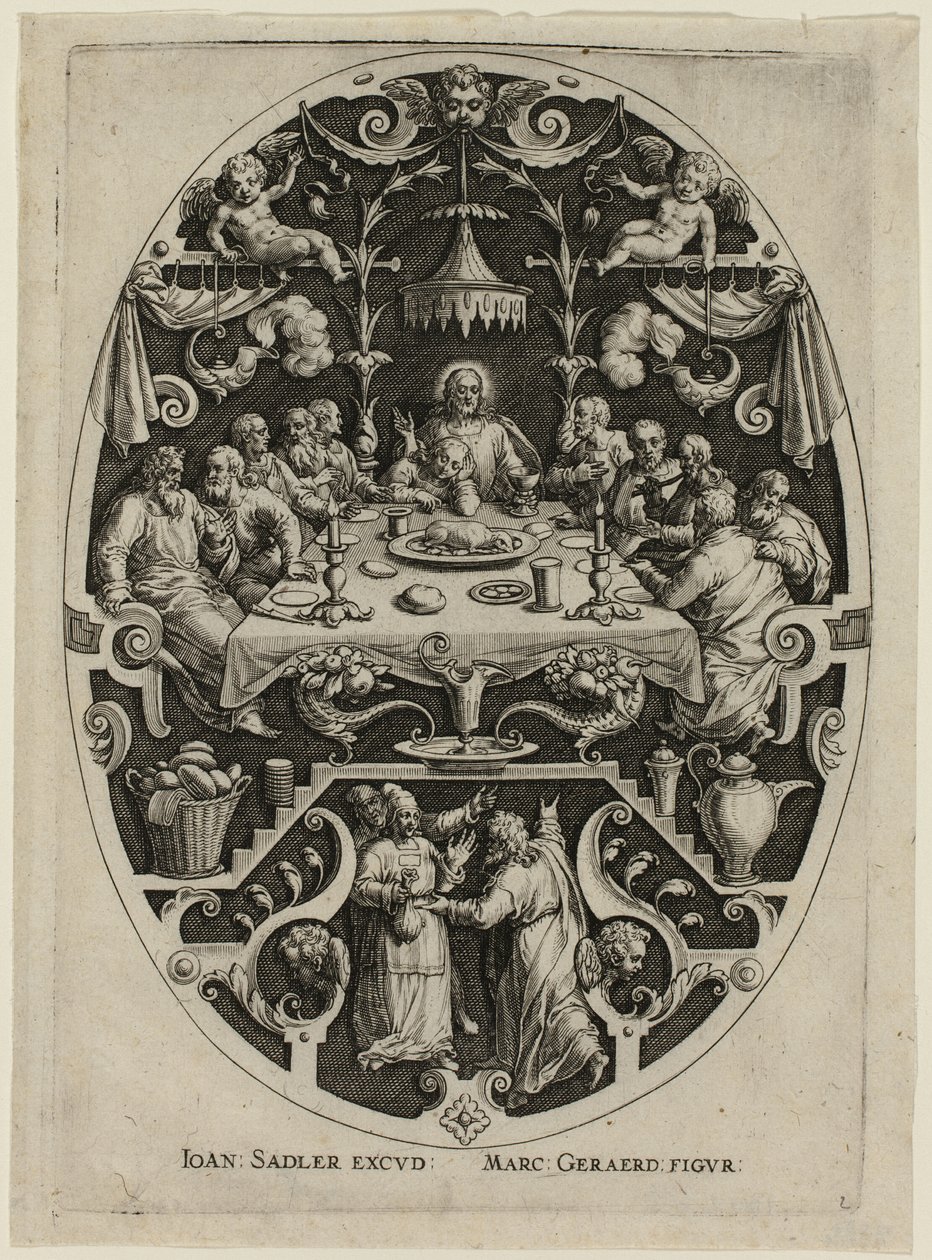 Última Cena, de la Pasión de Cristo de Jan Sadeler I
