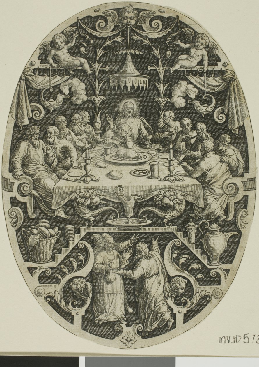 Última Cena, de la Pasión de Cristo de Jan Sadeler I