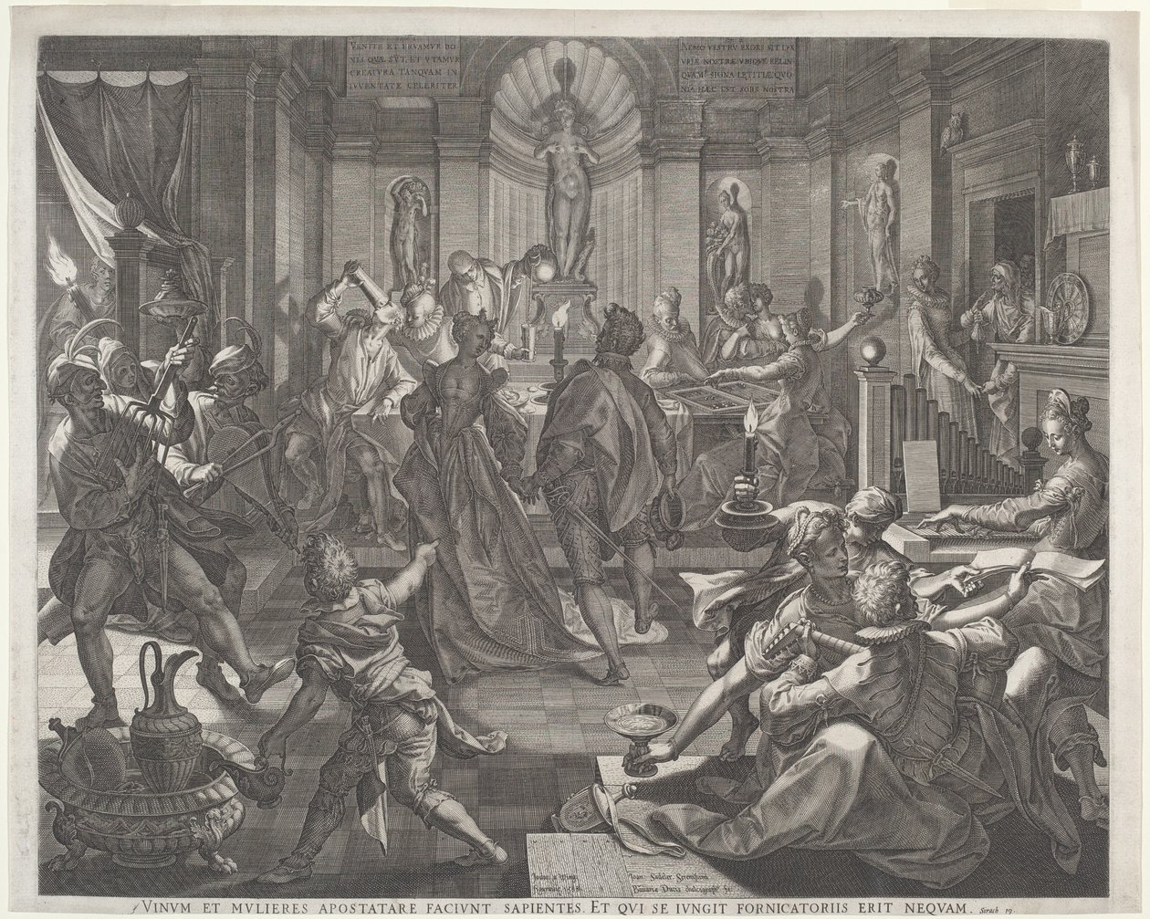 Una Casa de Placer de Jan Sadeler I, after Joos van Winghe
